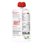 Once Upon a Farm back view of a food packaging with a red cap on a white background