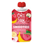Once Upon a Farm organic and dairy-free smoothie pouch on a white background